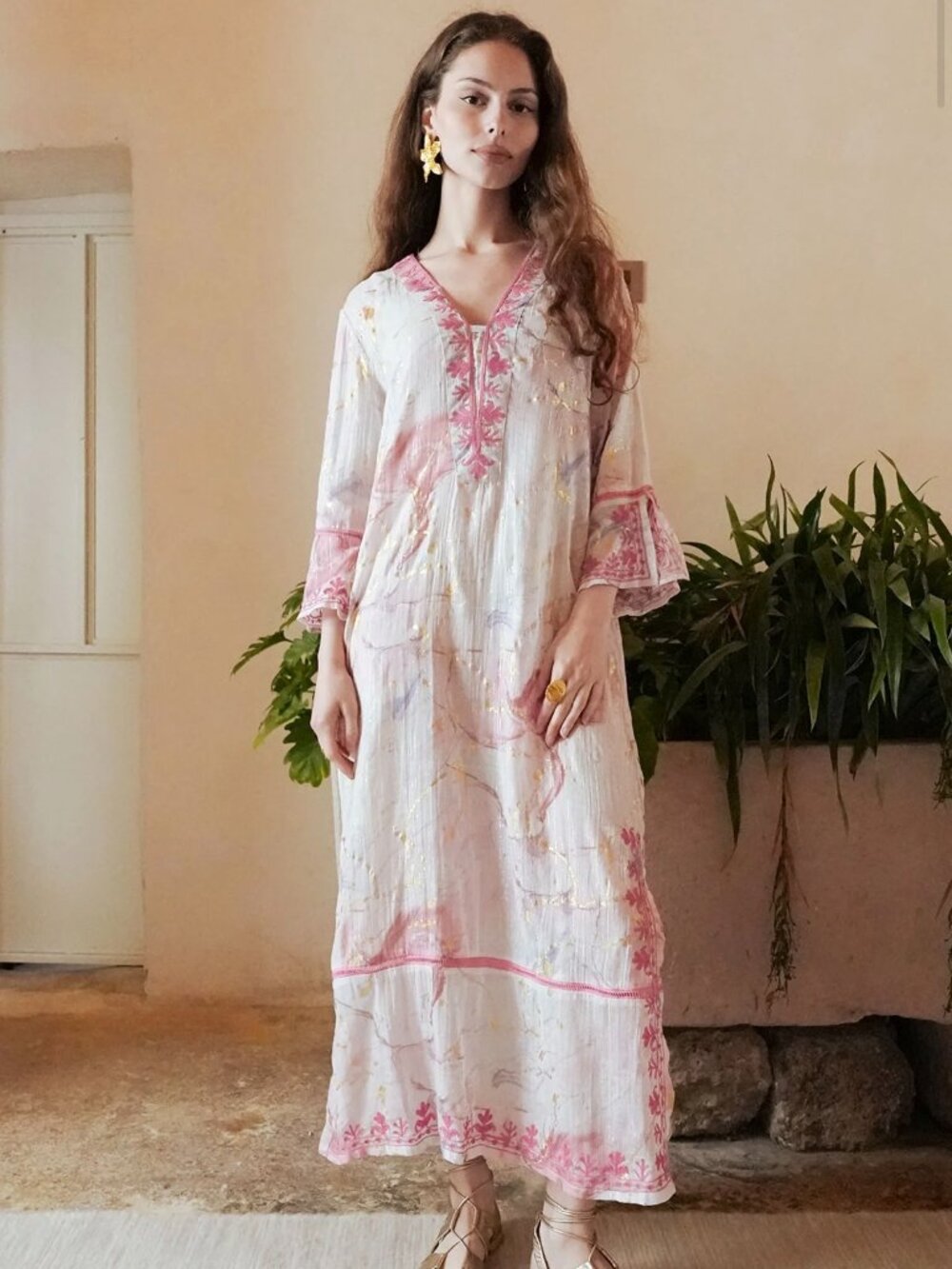 NWT - Debbie Katz South Beach Selene Swim Cover-Up Tunic Dress - Pink - Medium